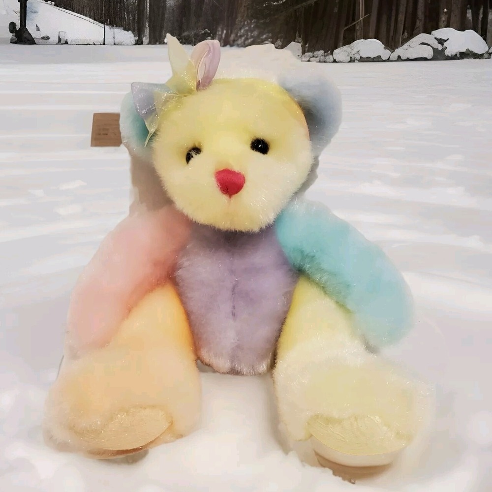 First & Main Inc Sorbet 10" Stuffed Animal‎ Pink Blue Yellow Green Pastel Easter